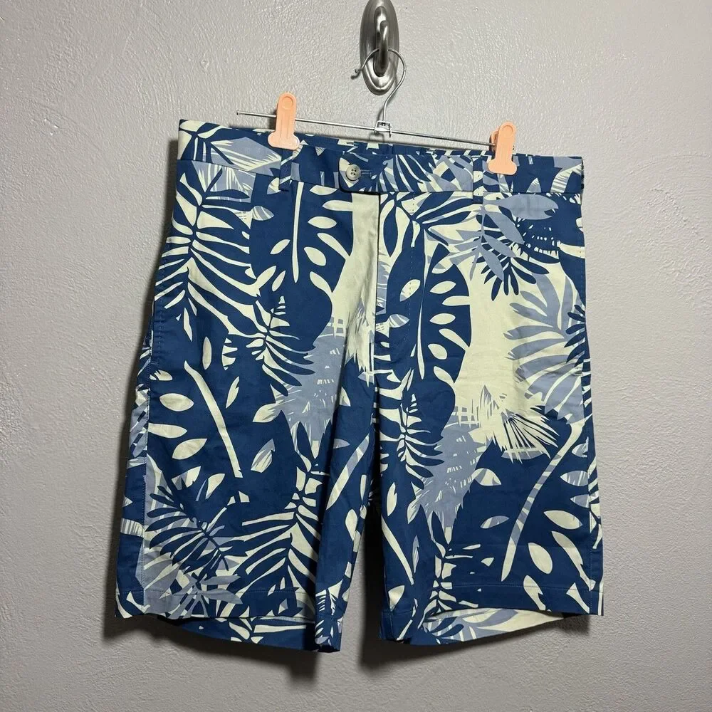 Reserve Patrick James Shorts Mens Sz 33 Tropical Palm Print Pima Cotton Golf